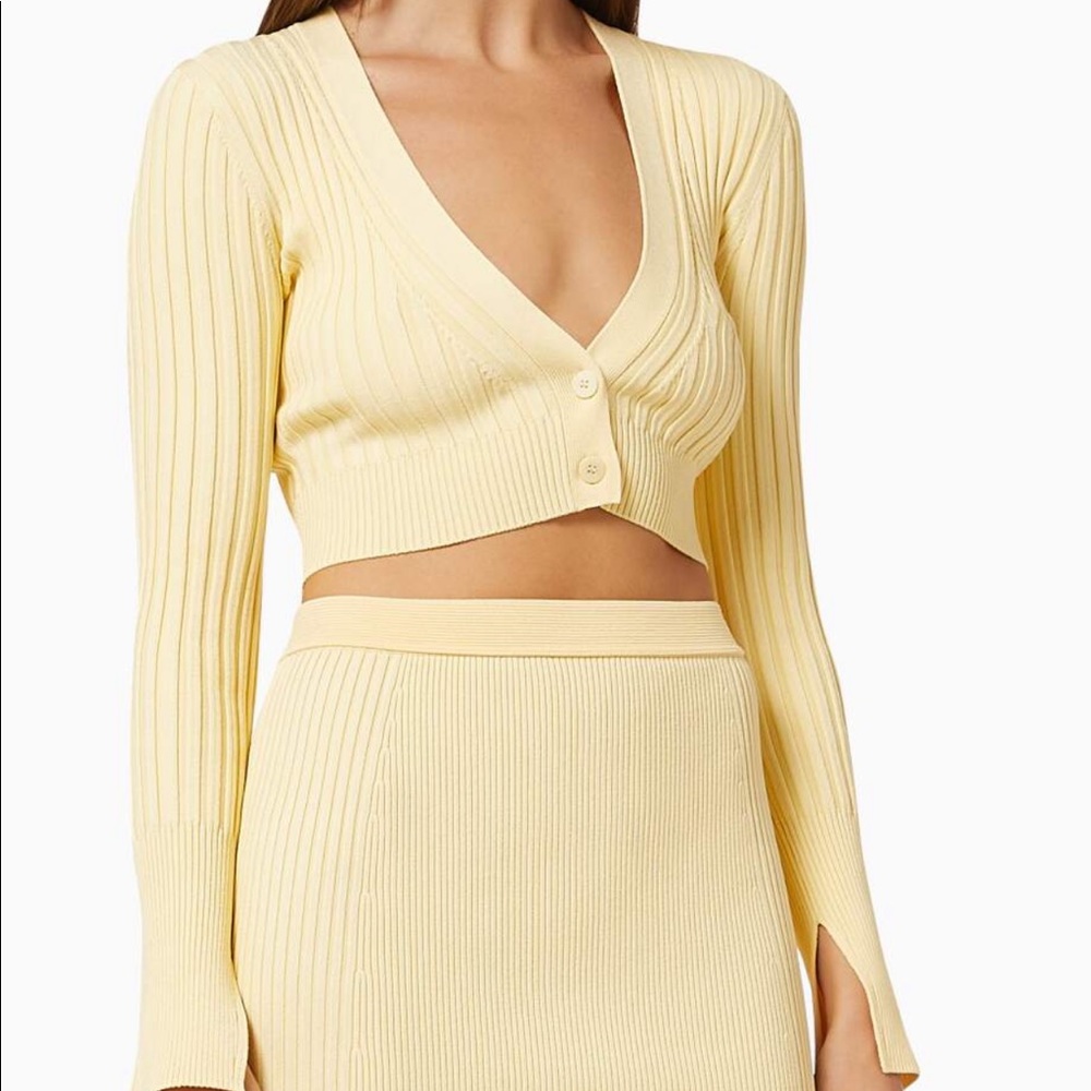 Like New- JONATHAN SIMKHAI
Kayla Cropped Compact Cut Out Cardigan (XS)